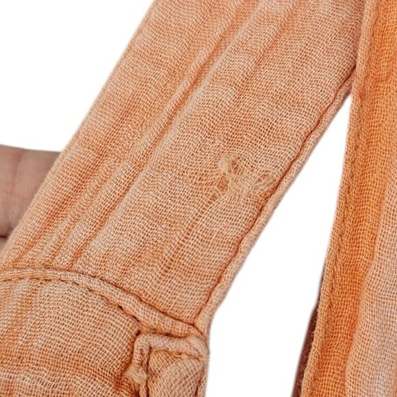Anthropologie Pilcro Gauze Micro Overalls, Orange, Romper, Jumpsuit, Size 14 - Picture 13 of 14